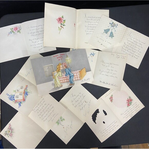 Midcentury Vintage 40s/50 Wedding 25 Cards Signed Paper Ephemera Scrapbook Annev - Picture 7 of 14